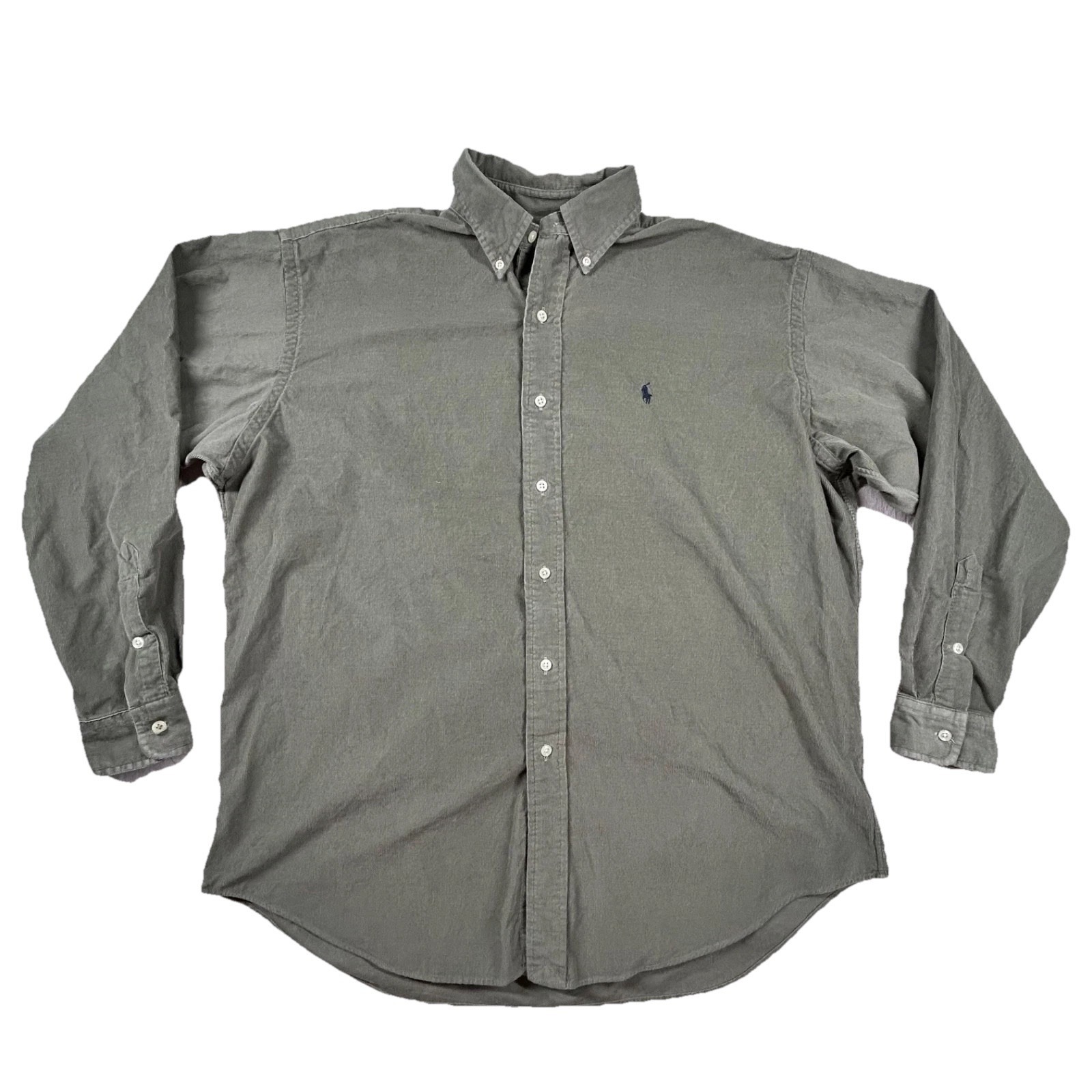 Vintage Ralph Lauren Shirt Mens L Blake Corduroy Button Down Oxford Sage Olive